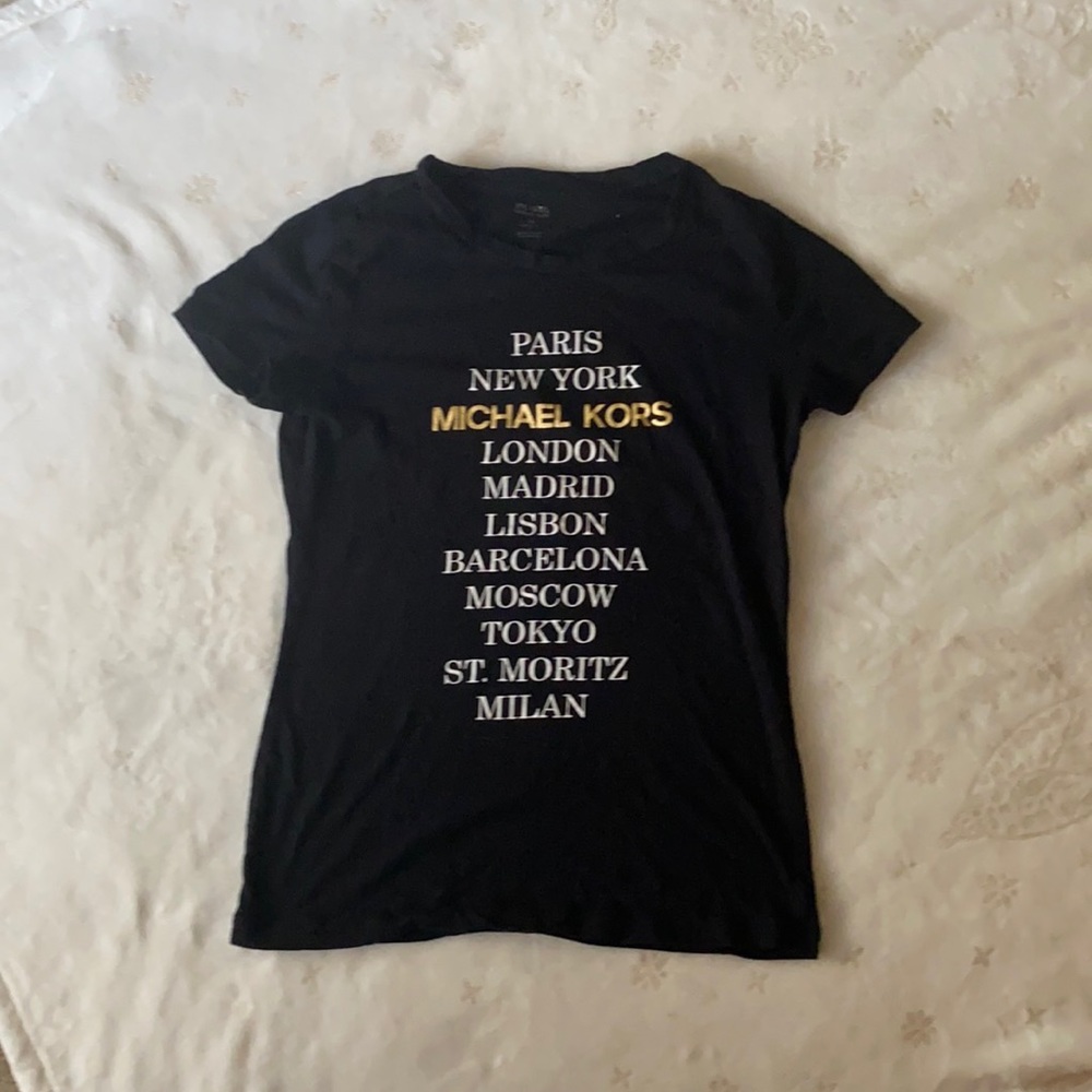 Michael Kors Women’s Black Logo City List Tee